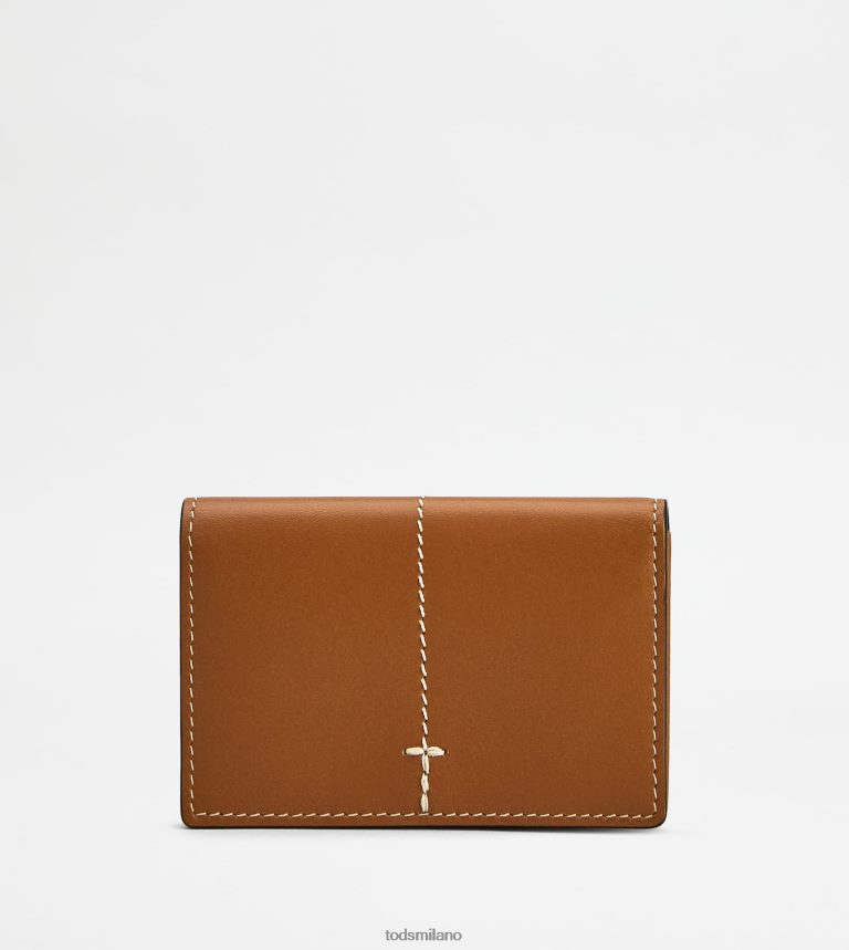 uominimarrone Tod's porta biglietti da visita in pelle P66X8B1014