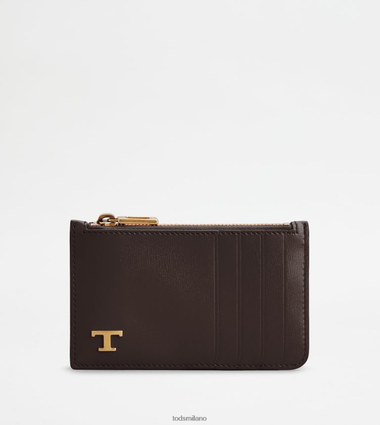 uominimarrone Tod's portacarte in pelle P66X8B1022