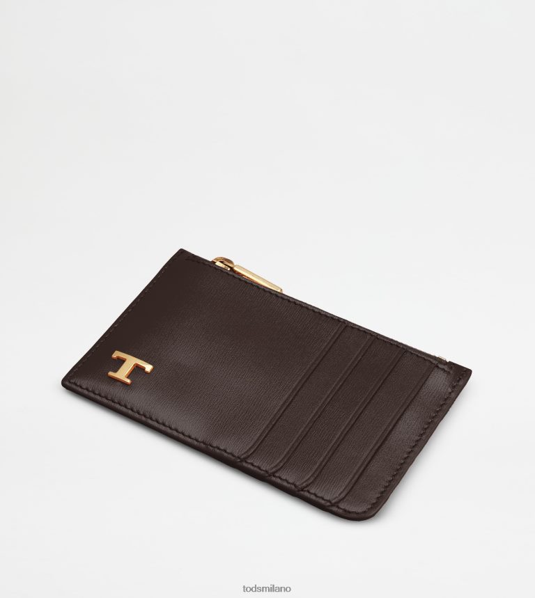 uominimarrone Tod's portacarte in pelle P66X8B1022