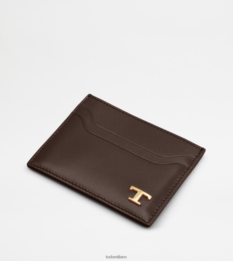 uominimarrone Tod's portacarte in pelle P66X8B1027