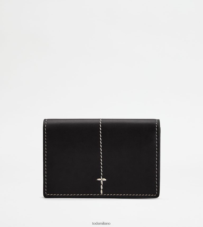 uomininero Tod's porta biglietti da visita in pelle P66X8B1026