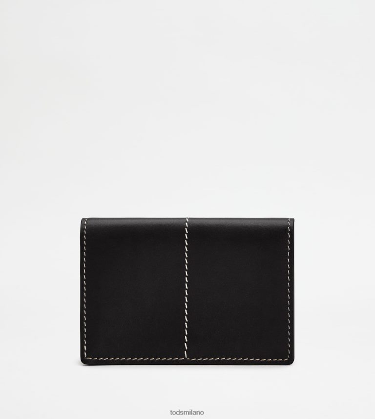 uomininero Tod's porta biglietti da visita in pelle P66X8B1026