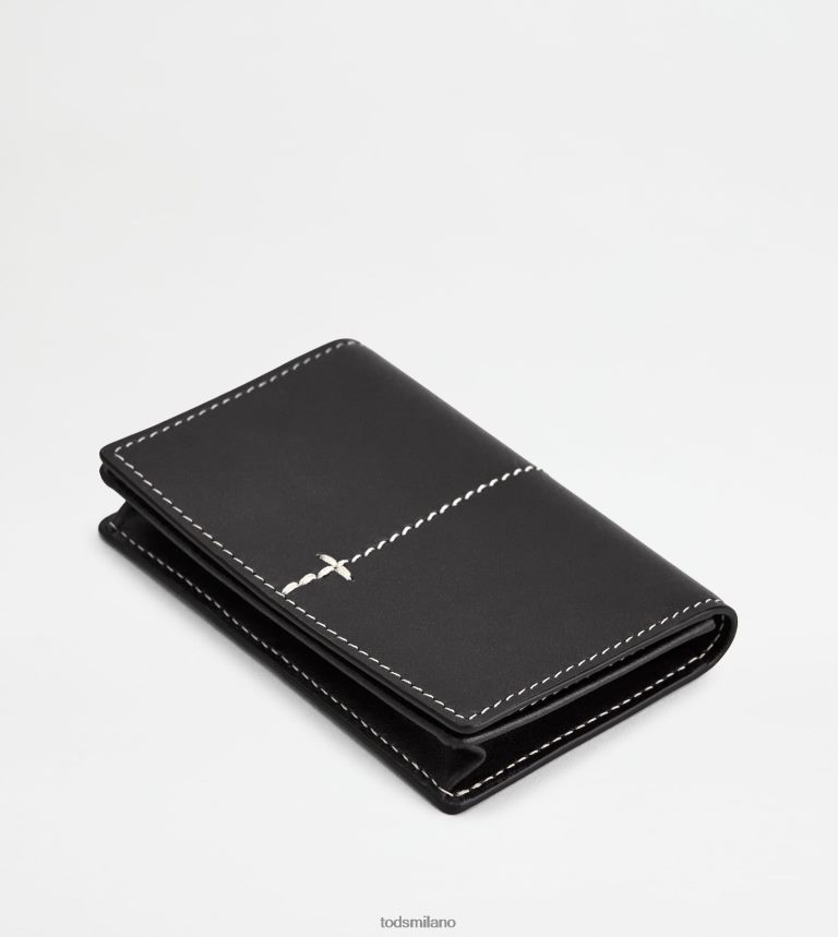 uomininero Tod's porta biglietti da visita in pelle P66X8B1026