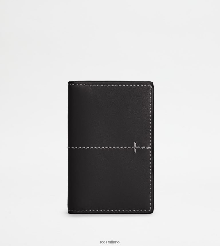 uomininero Tod's porta carte di credito in pelle P66X8B1017