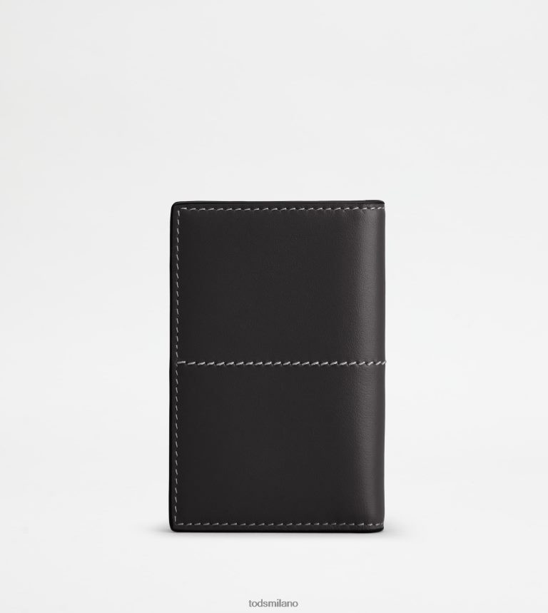 uomininero Tod's porta carte di credito in pelle P66X8B1017