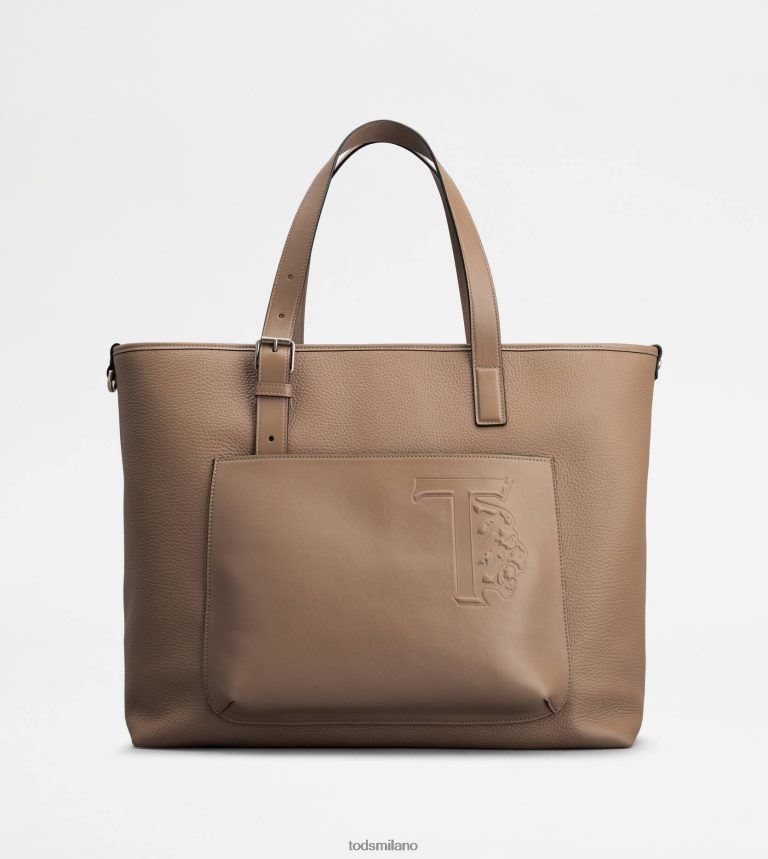 uominimarrone Tod's borsa shopping in pelle media P66X8B1004