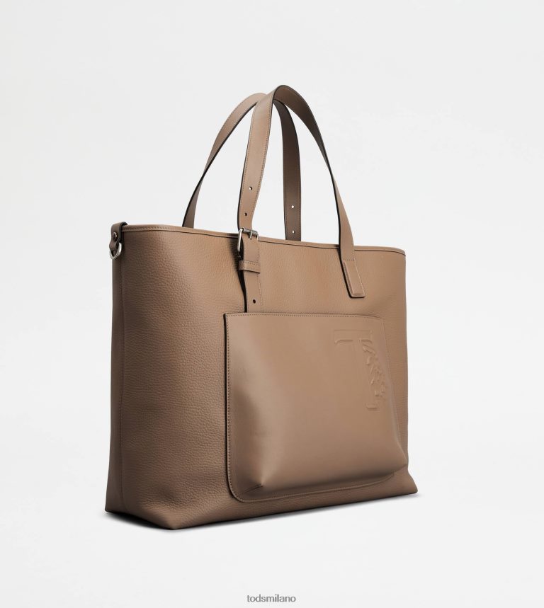 uominimarrone Tod's borsa shopping in pelle media P66X8B1004