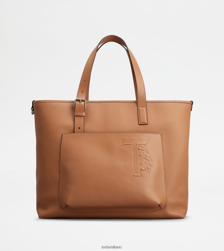 uominimarrone Tod's borsa shopping in pelle media P66X8B1005
