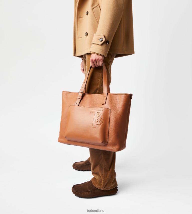 uominimarrone Tod's borsa shopping in pelle media P66X8B1005