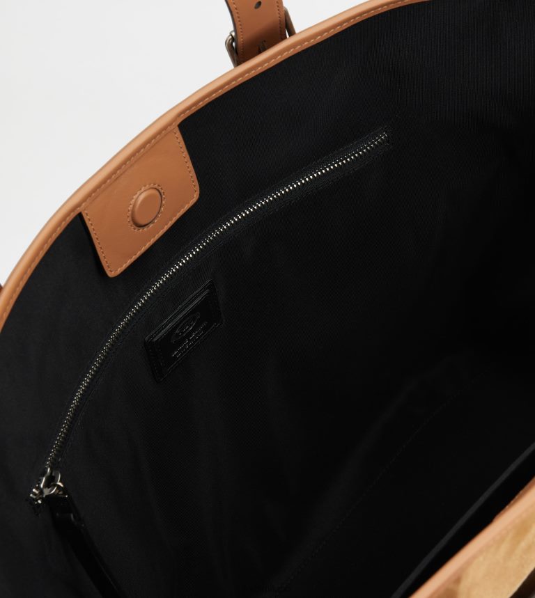 uominimarrone Tod's borsa shopping in pelle scamosciata media P66X8B1001