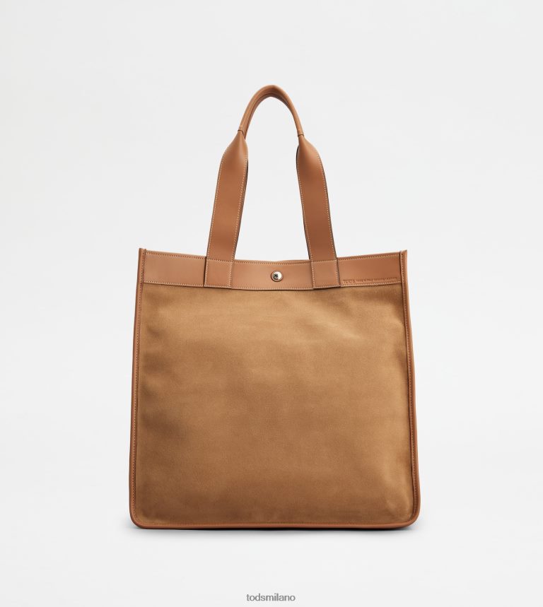 uominimarrone Tod's borsa shopping tote in pelle scamosciata media P66X8B994