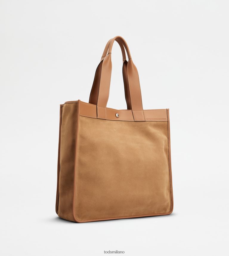 uominimarrone Tod's borsa shopping tote in pelle scamosciata media P66X8B994