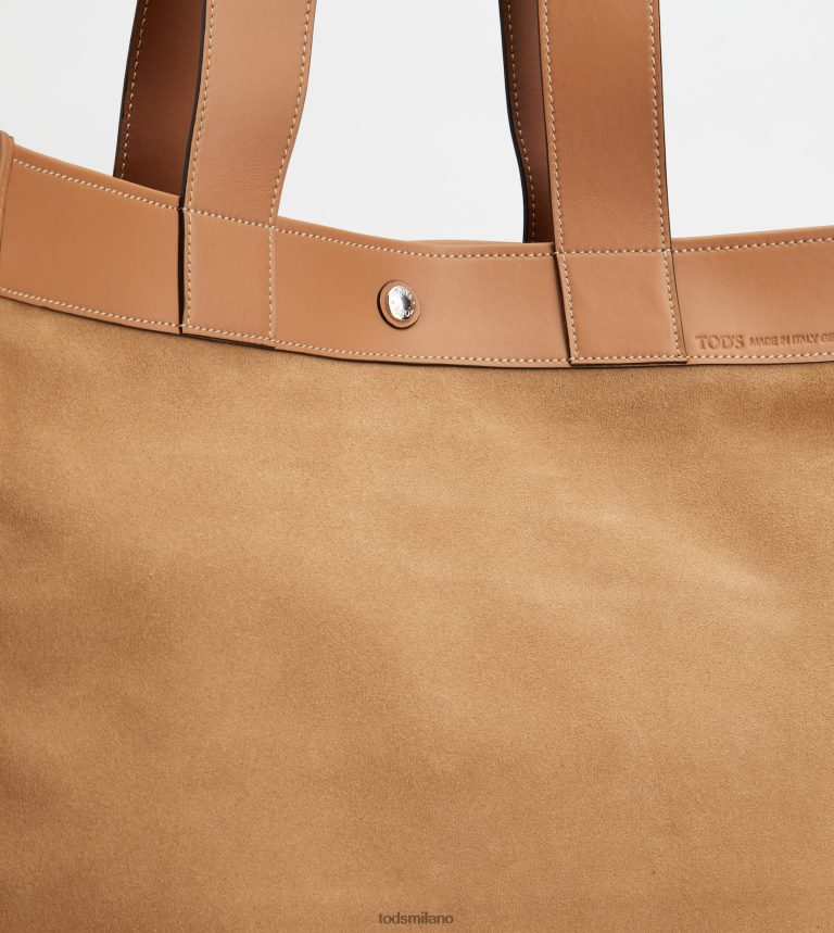 uominimarrone Tod's borsa shopping tote in pelle scamosciata media P66X8B994