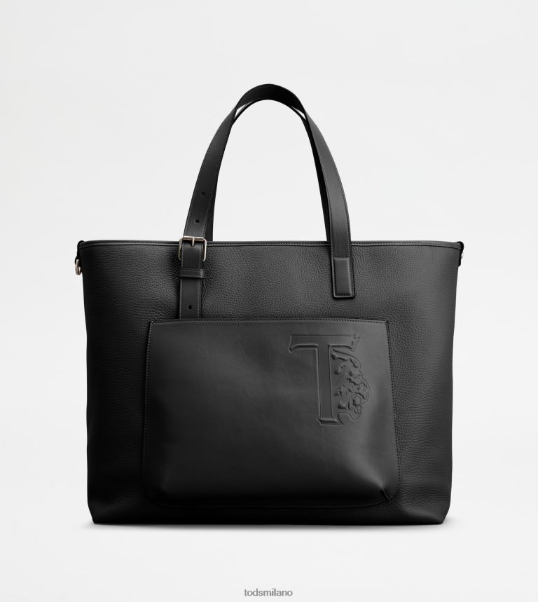 uomininero Tod's borsa shopping in pelle media P66X8B1006