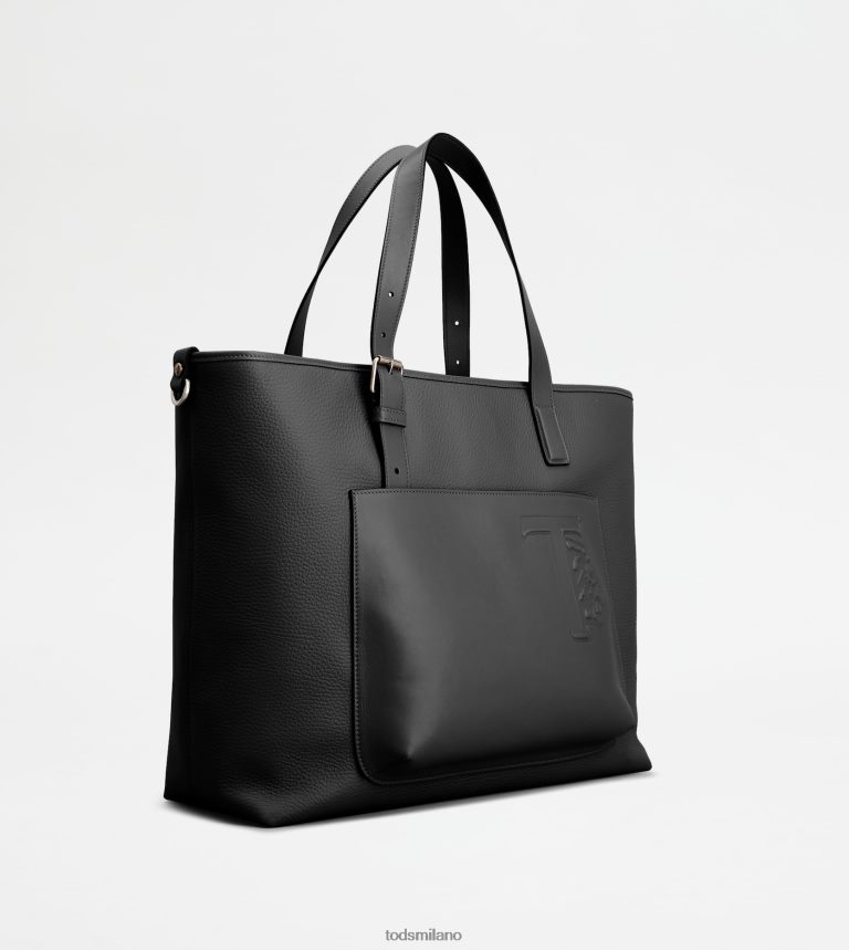 uomininero Tod's borsa shopping in pelle media P66X8B1006