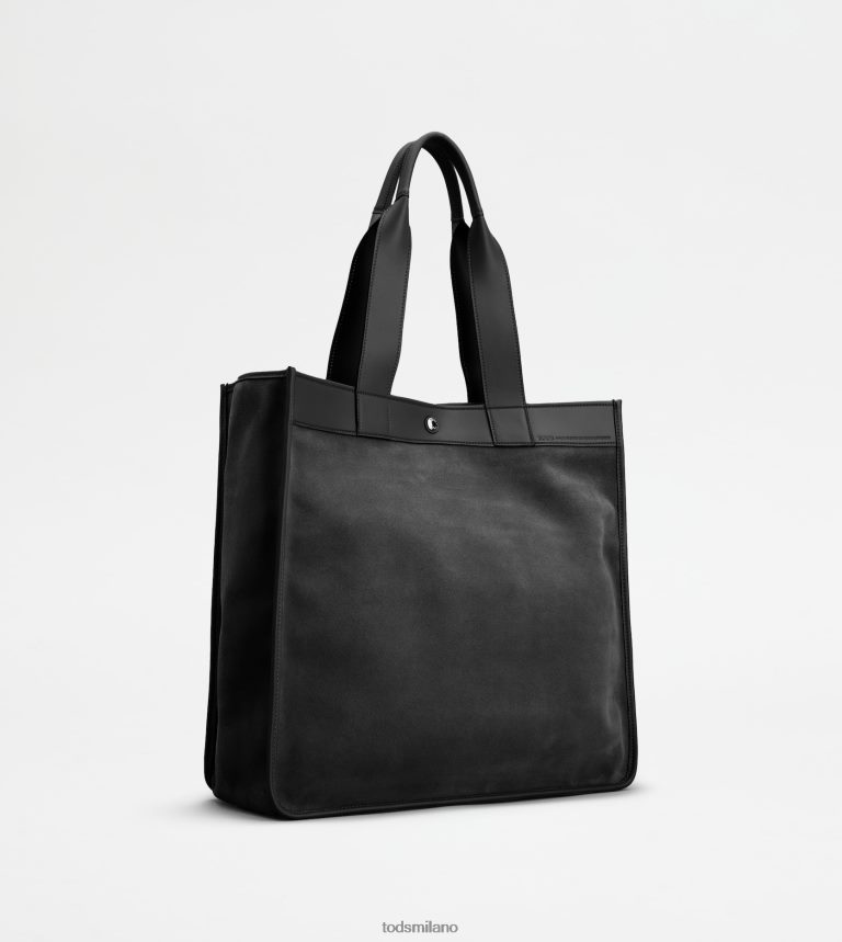 uomininero Tod's borsa shopping tote in pelle scamosciata media P66X8B993