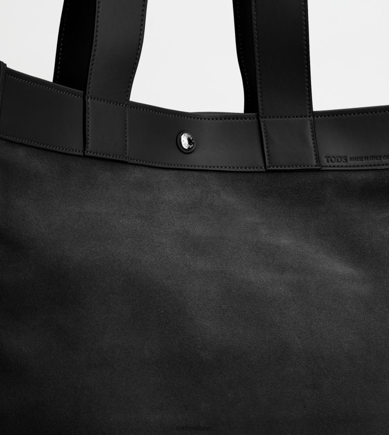 uomininero Tod's borsa shopping tote in pelle scamosciata media P66X8B993