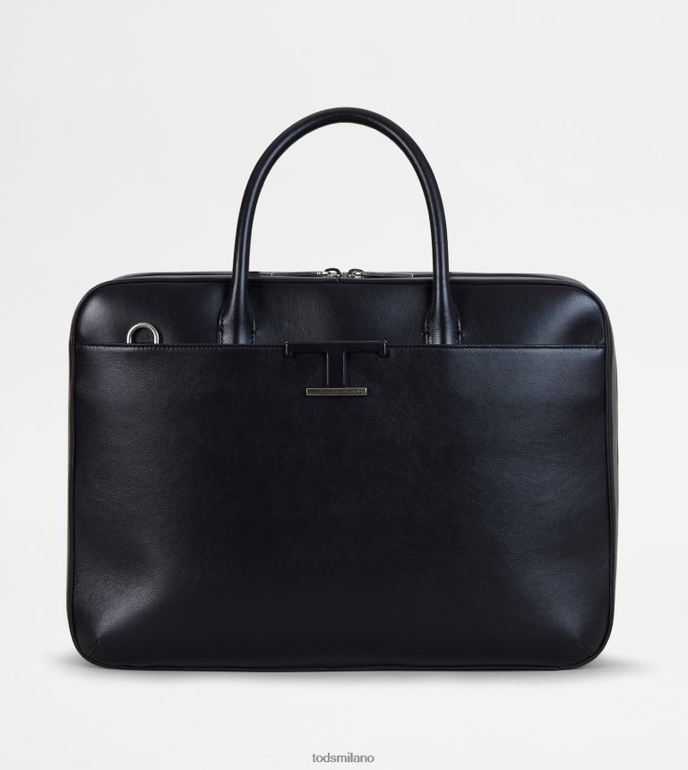 uomininero Tod's t Intramontabile cartella in pelle media P66X8B995