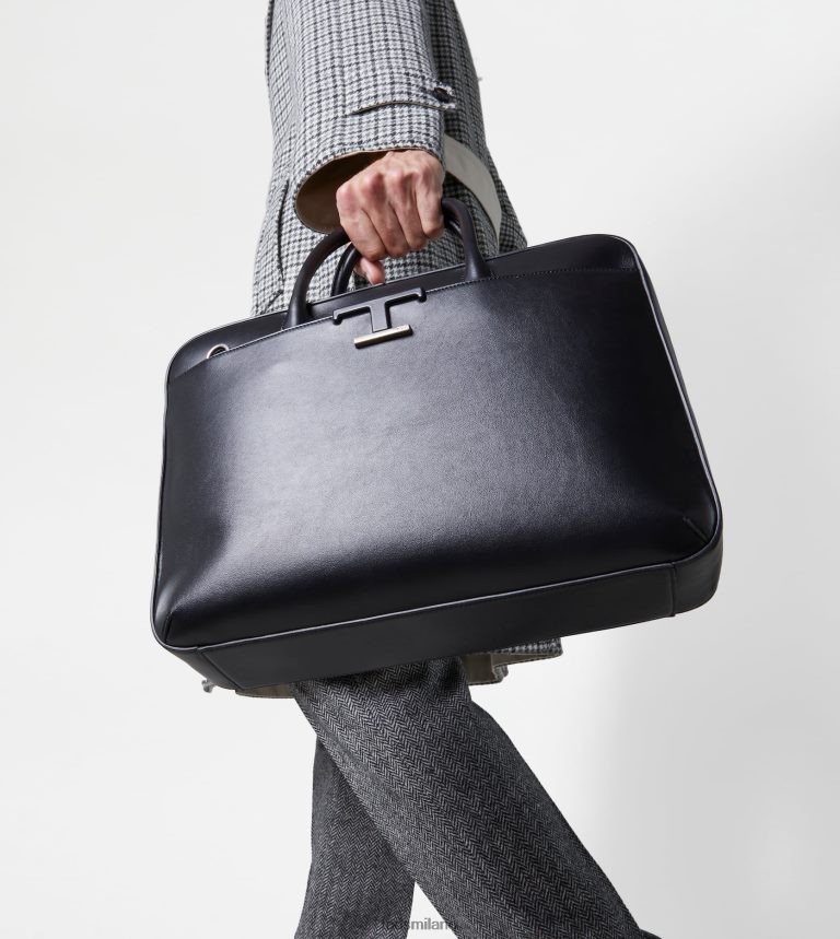 uomininero Tod's t Intramontabile cartella in pelle media P66X8B995