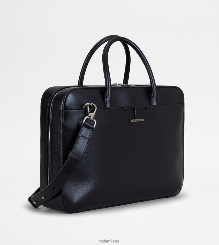 uomininero Tod's t Intramontabile cartella in pelle media P66X8B995