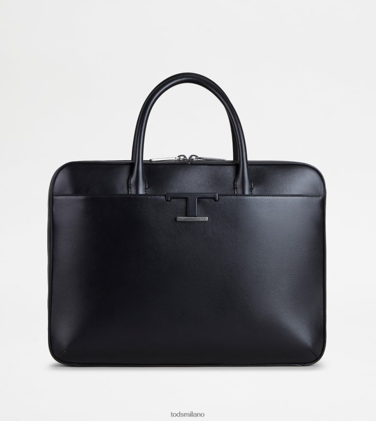 uomininero Tod's t Intramontabile cartella sottile in pelle media P66X8B996