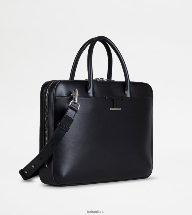 uomininero Tod's t Intramontabile cartella sottile in pelle media P66X8B996