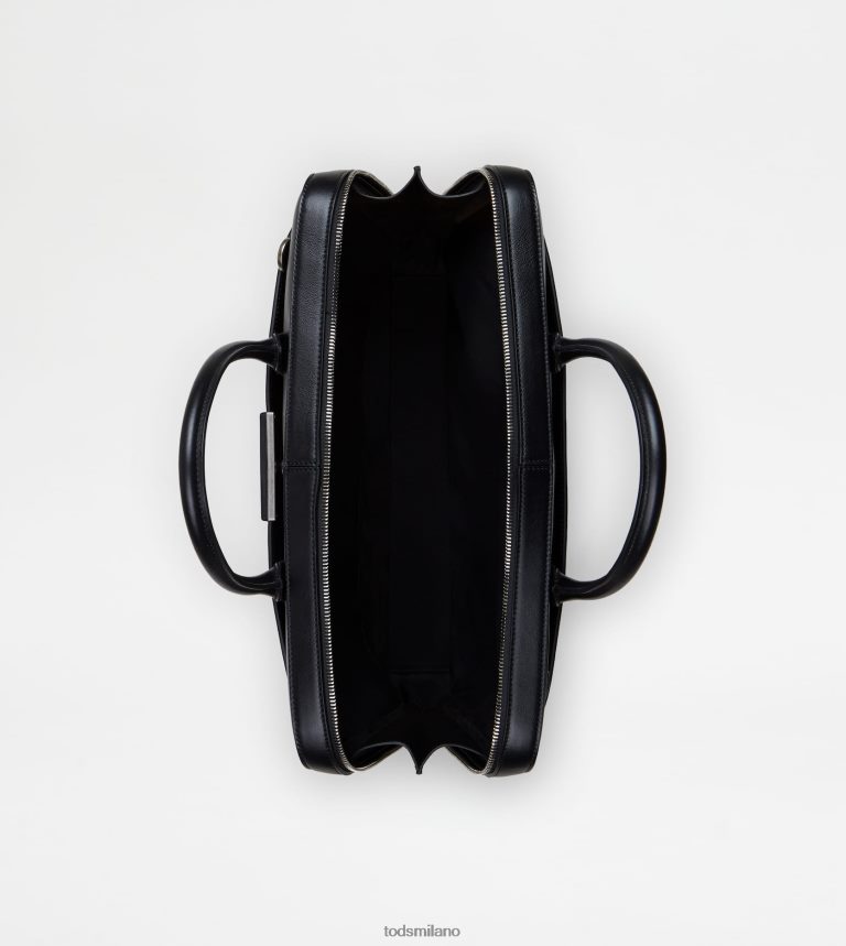 uomininero Tod's t Intramontabile cartella sottile in pelle media P66X8B996