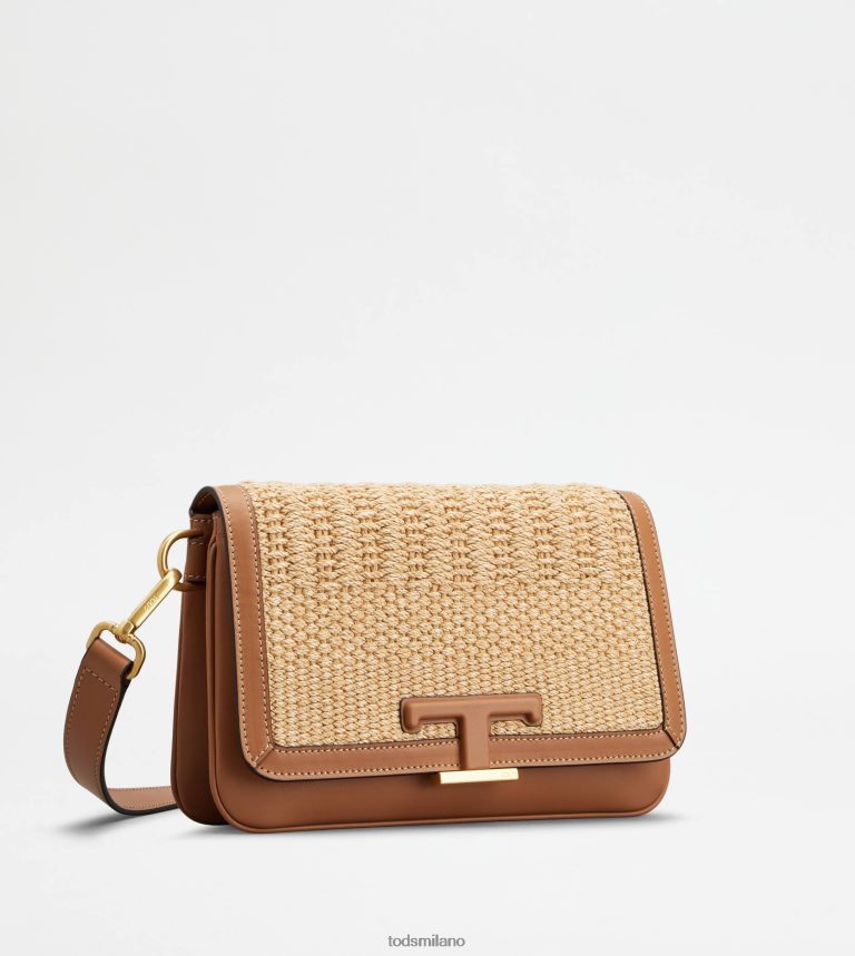 uominibeige/marrone Tod's t intramontabile marsupio in cordoncino e pelle mini P66X8B982