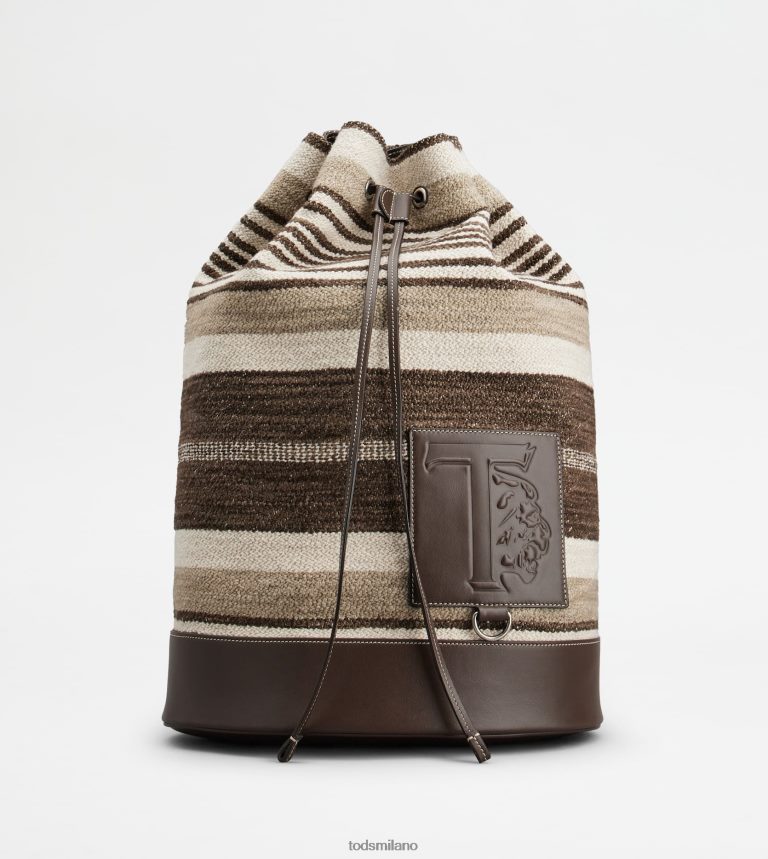 uominimarrone/beige/bianco sporco Tod's borsa in tessuto e pelle media P66X8B985