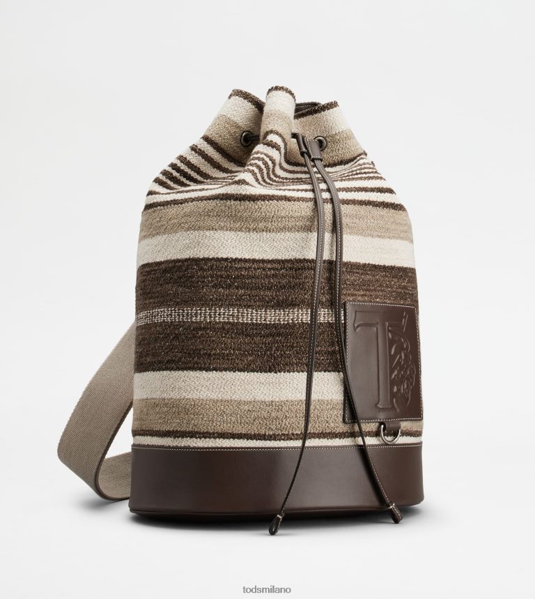 uominimarrone/beige/bianco sporco Tod's borsa in tessuto e pelle media P66X8B985