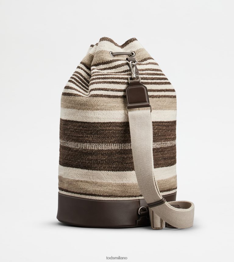 uominimarrone/beige/bianco sporco Tod's borsa in tessuto e pelle media P66X8B985