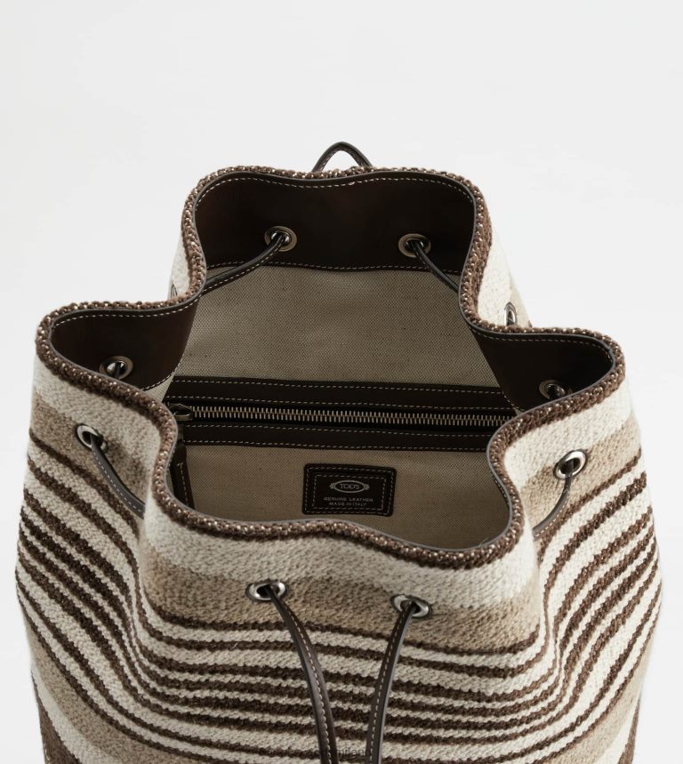 uominimarrone/beige/bianco sporco Tod's borsa in tessuto e pelle media P66X8B985