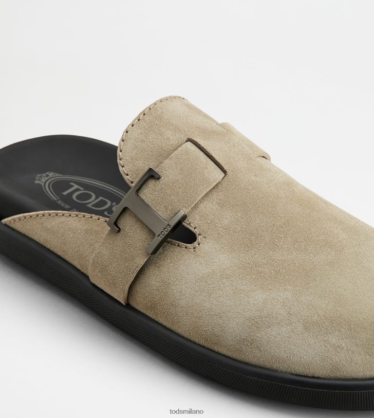 uominibeige Tod's t intramontabili zoccoli in pelle scamosciata P66X8B920