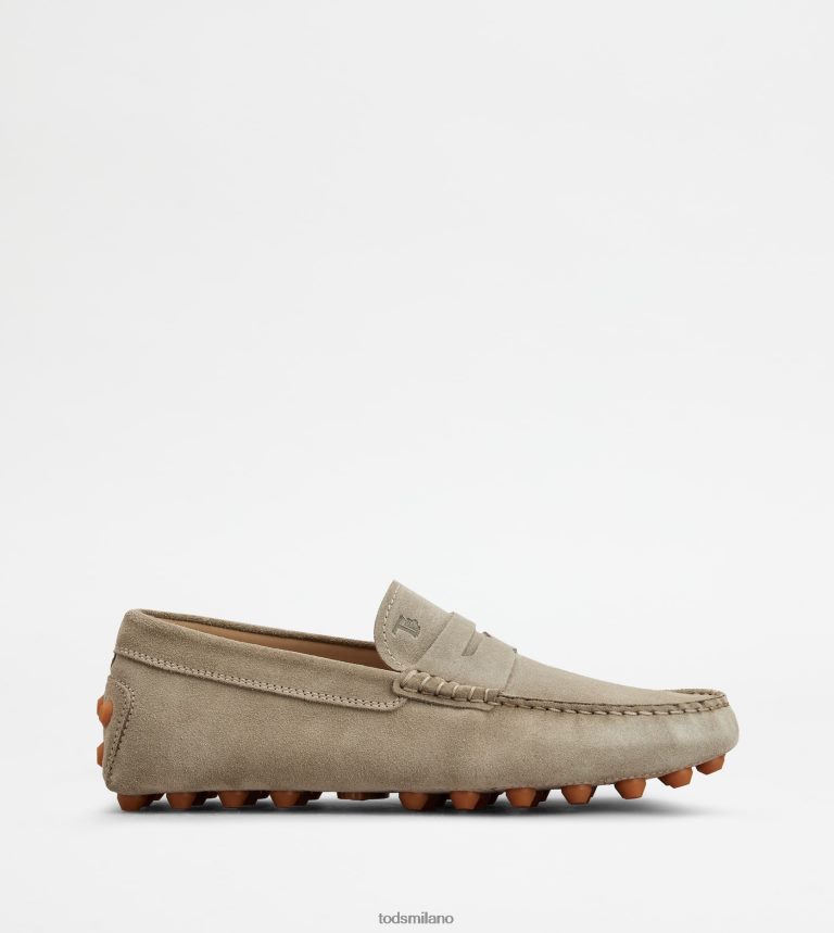 uominibeige/arancione Tod's gommino a bolle in camoscio P66X8B710
