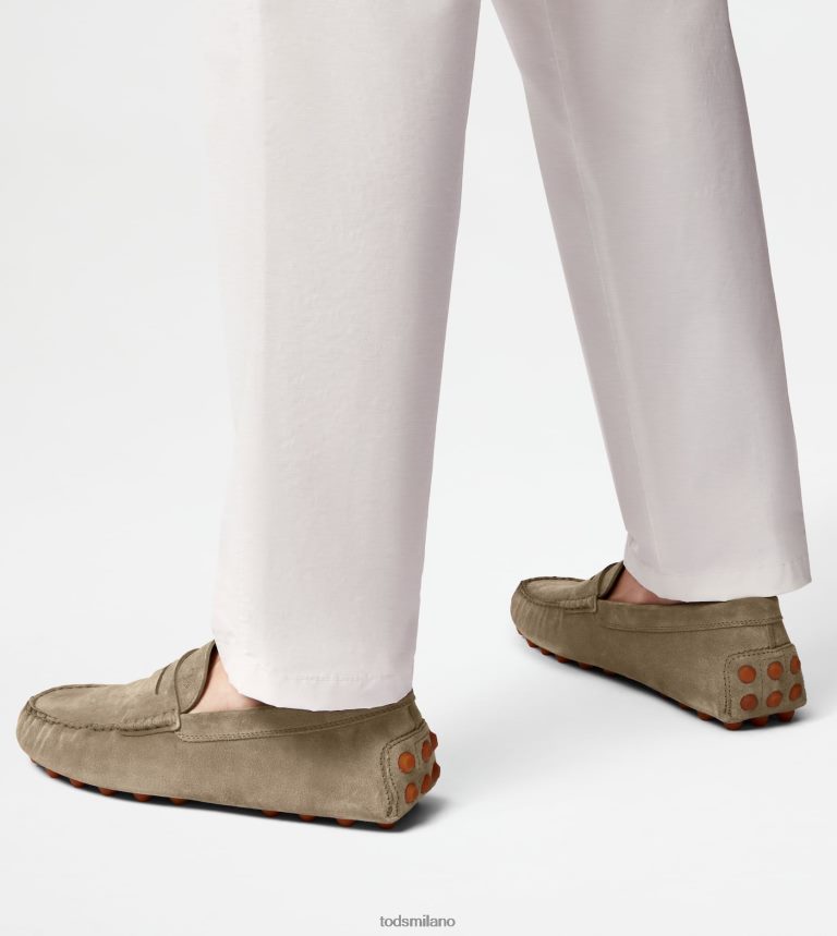 uominibeige/arancione Tod's gommino a bolle in camoscio P66X8B710