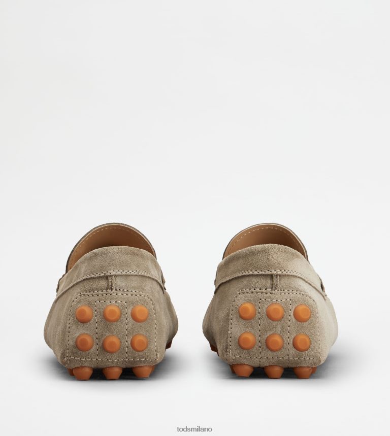 uominibeige/arancione Tod's gommino a bolle in camoscio P66X8B710
