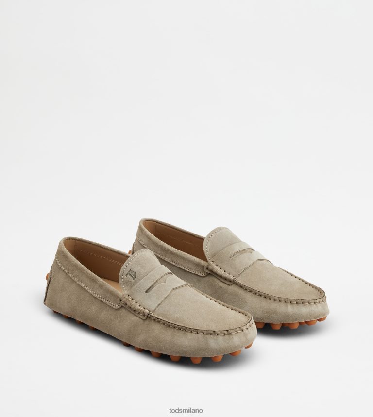 uominibeige/arancione Tod's gommino a bolle in camoscio P66X8B710