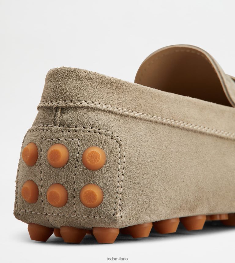 uominibeige/arancione Tod's gommino a bolle in camoscio P66X8B710