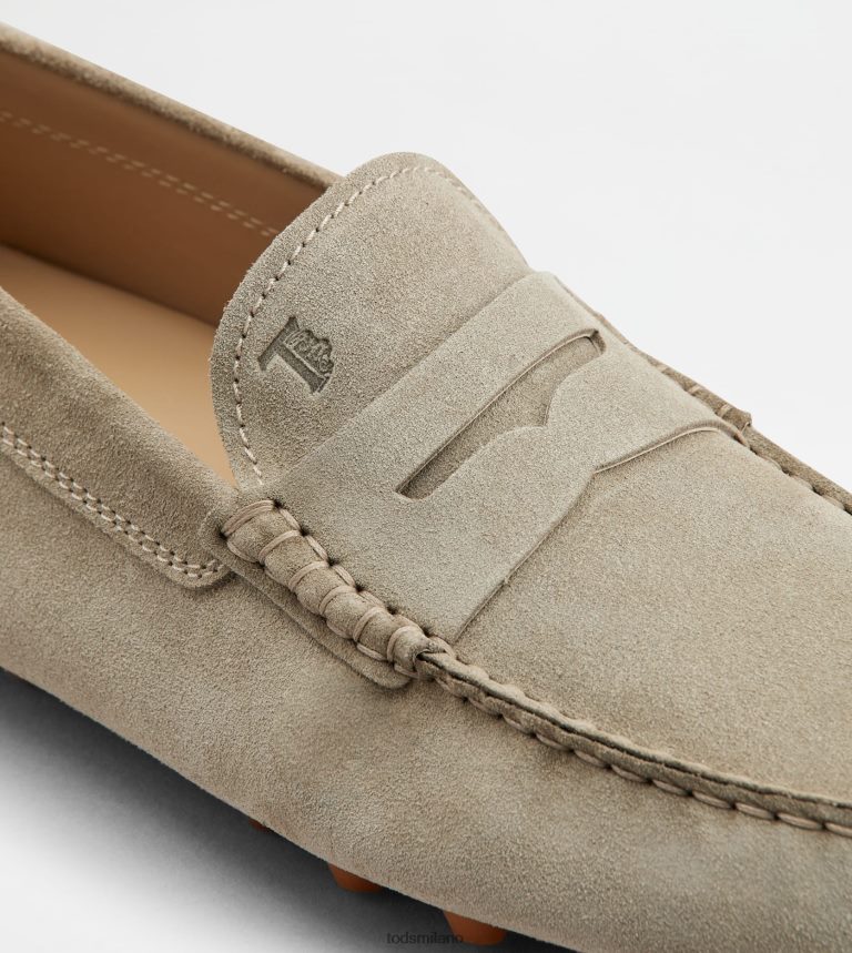 uominibeige/arancione Tod's gommino a bolle in camoscio P66X8B710