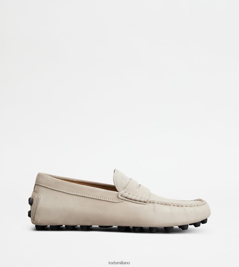 uominibianco sporco/nero Tod's gommino a bolle in camoscio P66X8B714