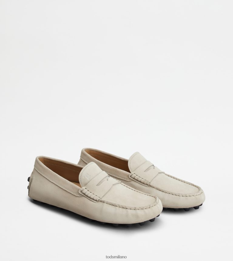uominibianco sporco/nero Tod's gommino a bolle in camoscio P66X8B714