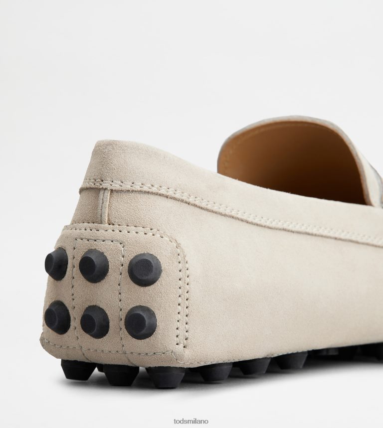 uominibianco sporco/nero Tod's gommino a bolle in camoscio P66X8B714