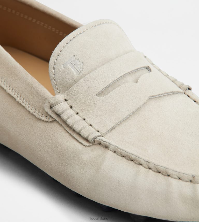 uominibianco sporco/nero Tod's gommino a bolle in camoscio P66X8B714