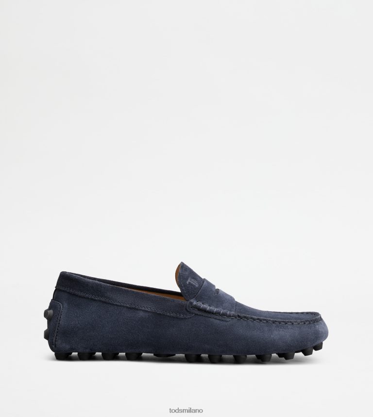uominiblu grigio Tod's gommino a bolle in camoscio P66X8B715