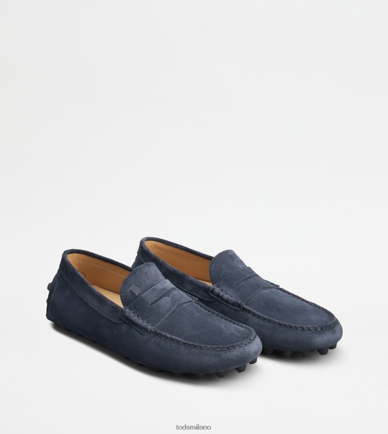 uominiblu grigio Tod's gommino a bolle in camoscio P66X8B715