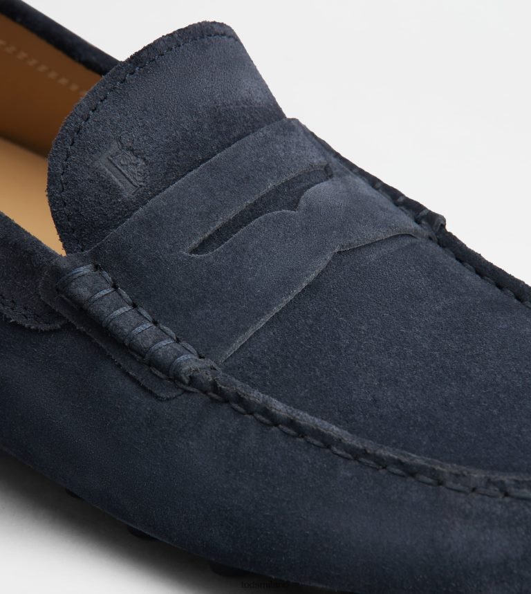 uominiblu grigio Tod's gommino a bolle in camoscio P66X8B715