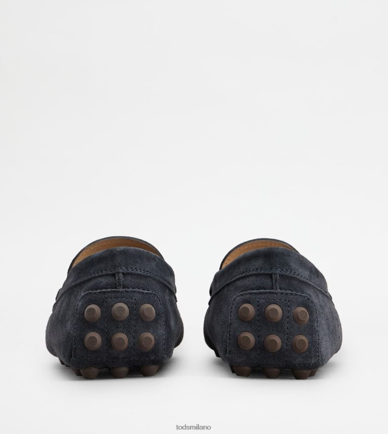 uominiblu/marrone Tod's Intramontabile gommino bubble in suede P66X8B719