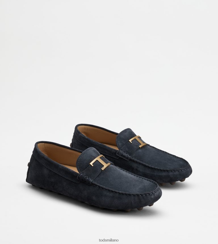 uominiblu/marrone Tod's Intramontabile gommino bubble in suede P66X8B719
