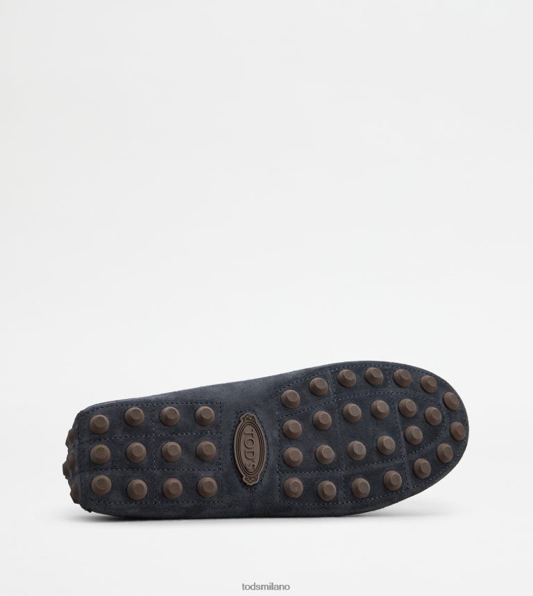 uominiblu/marrone Tod's Intramontabile gommino bubble in suede P66X8B719