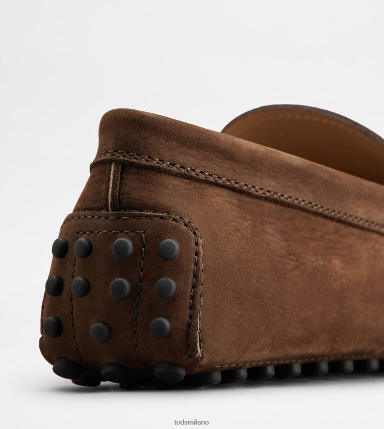 uominimarrone Tod's gommino mocassino in nabuk P66X8B724